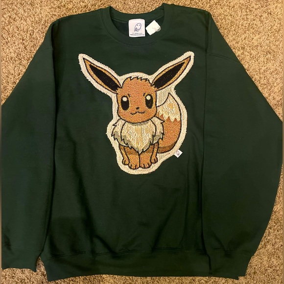 Aceretrograde Pokémon Green Embroidered Crewneck Sweatshirt Of A